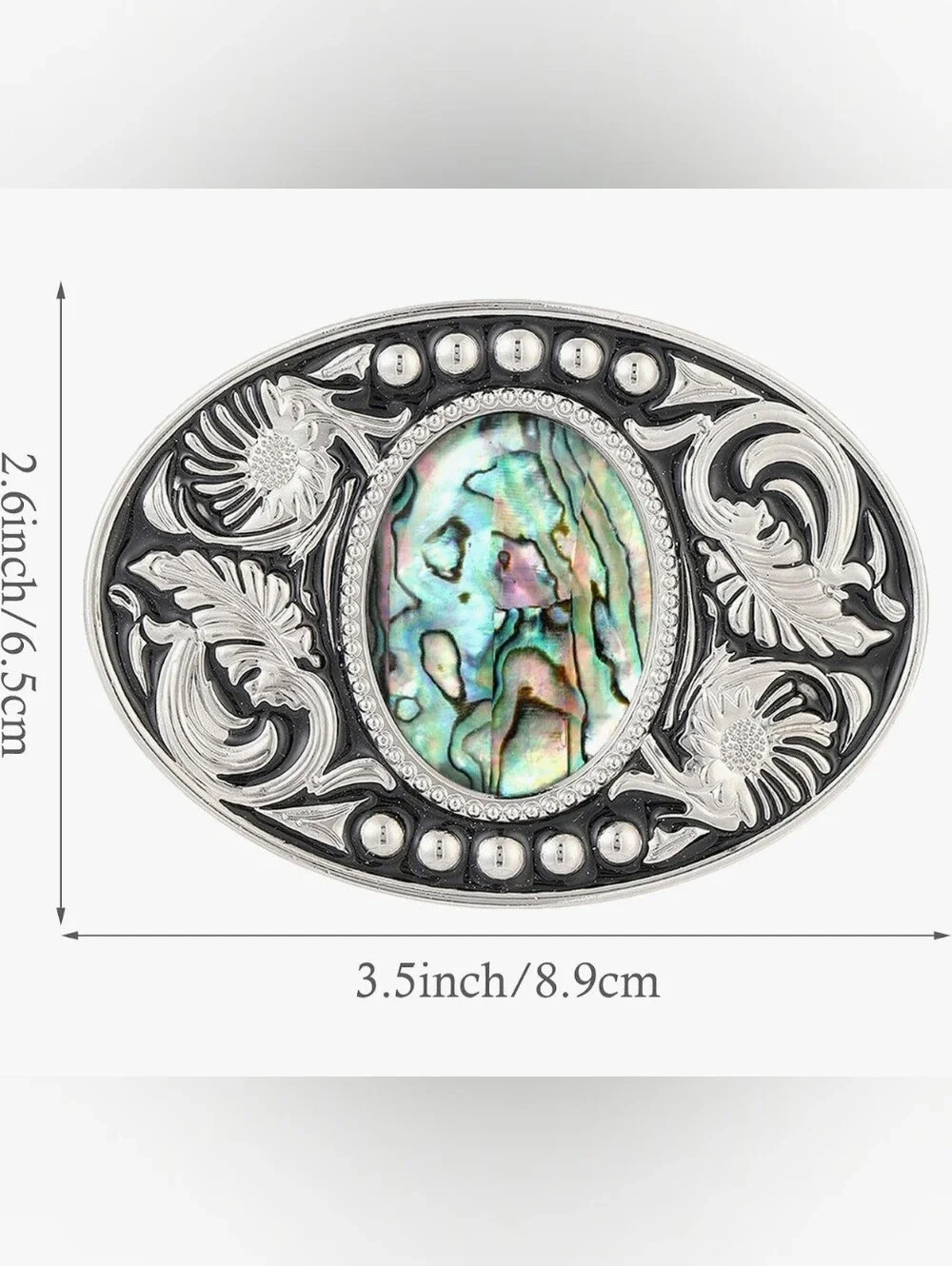 New beautiful abalone Floral Swirl Western belt buckle